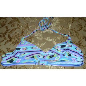Bikini Top by Mailbu Dream Girl Halter No Padding Multicolor  Hipster Size L